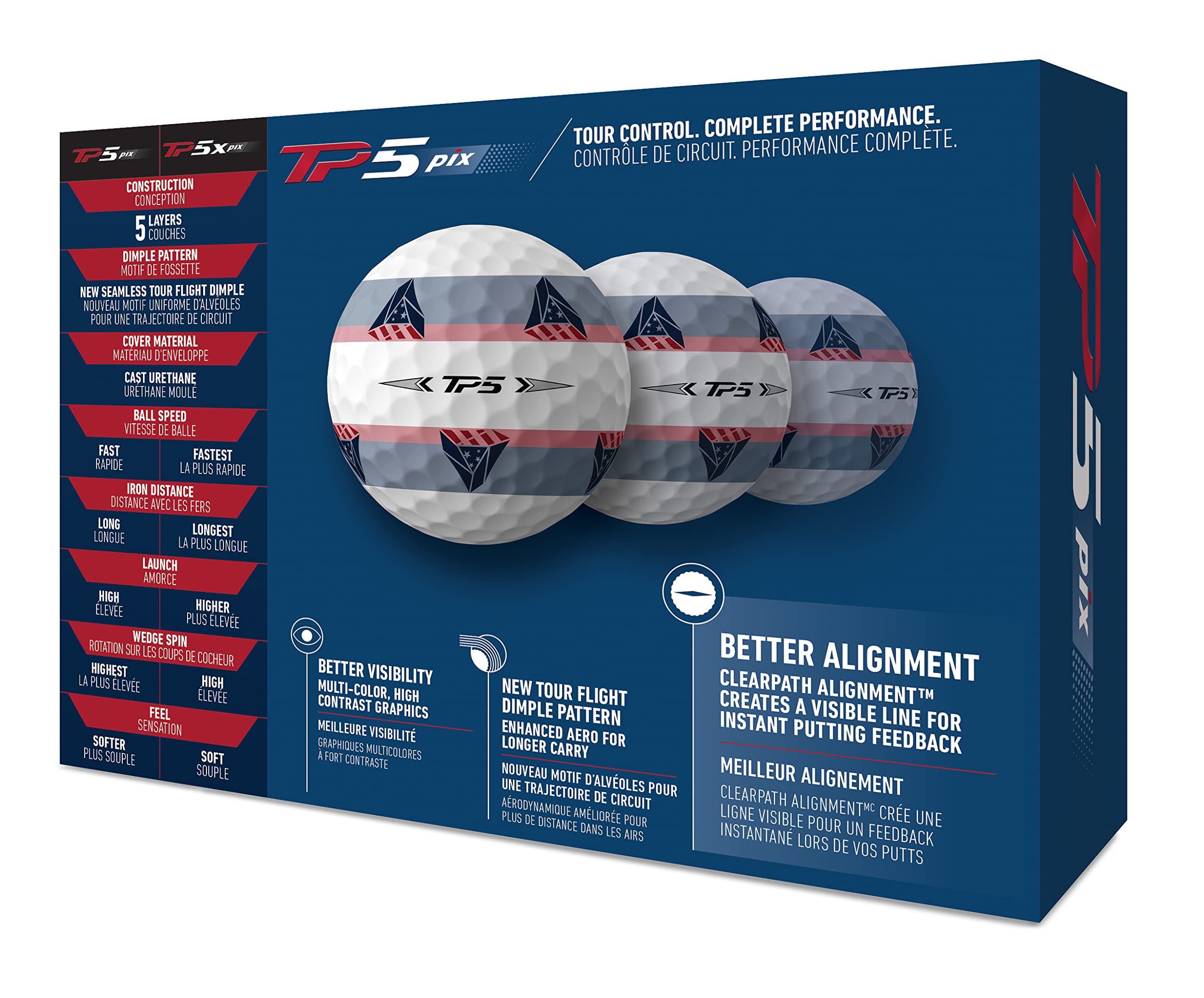 TaylorMade 2021 TP5 Pix USA Golf Balls