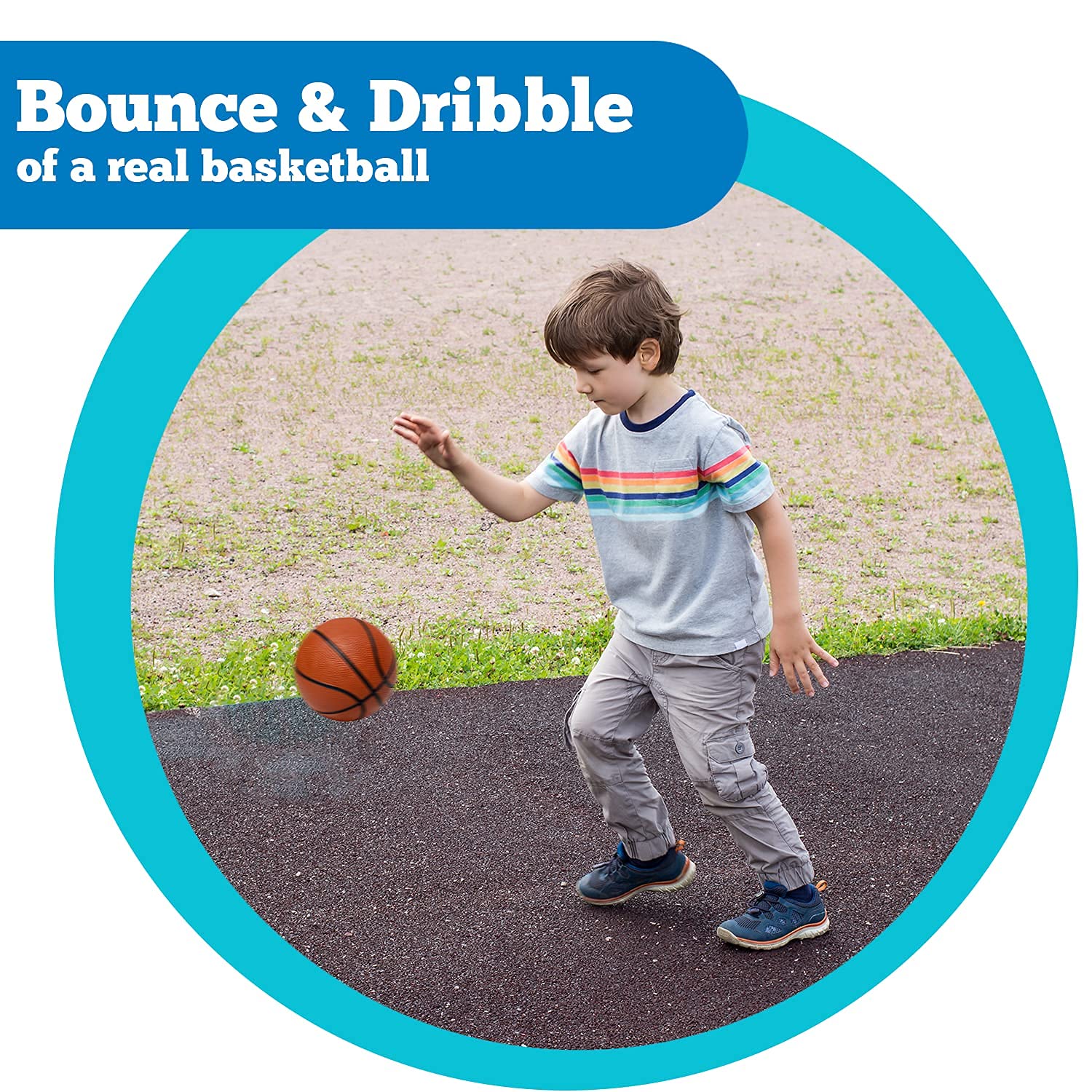 Botabee 5" Rubber Premium Mini Basketballs (2-Pack) - Non-Slip Textured Surface - Realistic Bounce and Enhanced Grip for Mini Hoops Fun - Inflatable Rubber Balls Ideal for Indoor and Outdoor Play