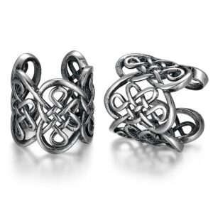 morgan & paige celtic knot ear cuff earrings for women - oxidized 925 sterling silver ear cuff - mid to top no piercing ear cuff for unpierced ear conch & cartilage