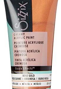 Sizzix Effectz Creamy Metallic Acrylic Paint Rose Gold 60ml, 664562