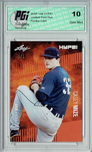 Casey Mize 2018 Leaf HYPE! #11 Orange Blank Back 1 of 1 Rookie Card PGI 10