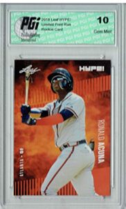 ronald acuna 2018 leaf hype! #1a masterpiece 1 of 1 rookie card pgi 10