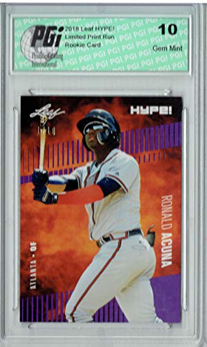 Ronald Acuna 2018 Leaf HYPE! #1A The #1 of 10 Rookie Card PGI 10