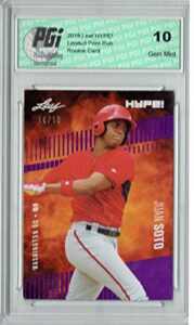 juan soto 2018 leaf hype! #15 purple sp, just 10 made rookie card pgi 10