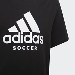 adidas Boys' Soccer Logo Tee, Black, X-Large