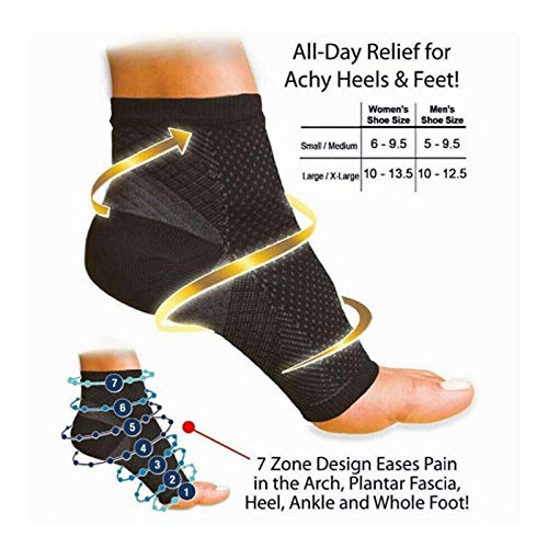 ALILILI 6 pairs Dr Sock Soothers Socks Anti Fatigue Compression Foot Sleeve Support Brace Sock (6 colors, S/M)