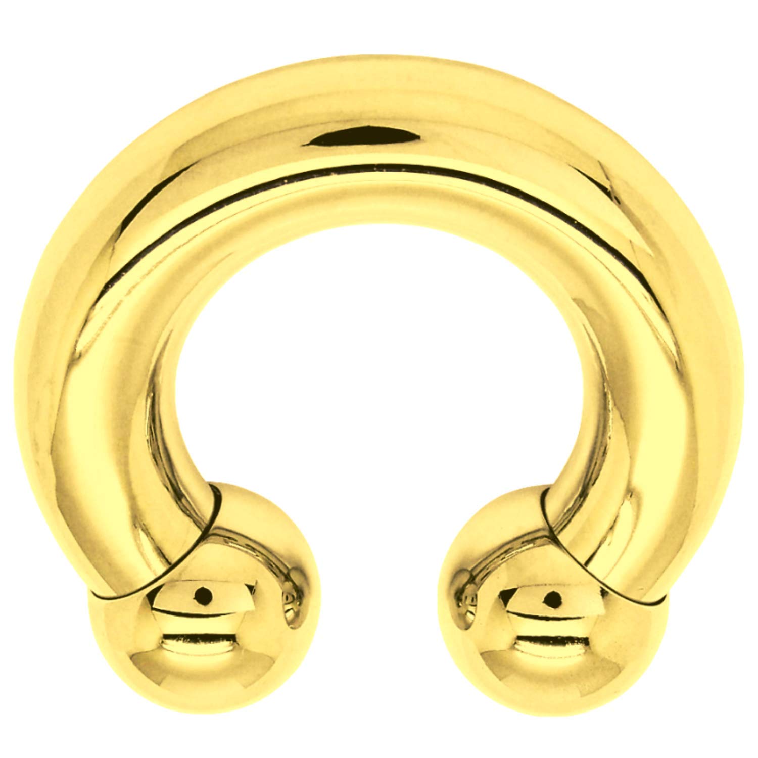 Bodytrend Titanium Circular Barbell Horseshoe PA Ring in Gold - 00G to 18G - Popular Sizes 6mm to 19mm - British Standard - Certified by Sheffield Assay Office