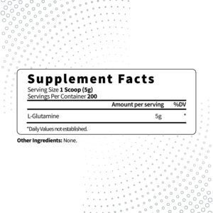 5X Strength L Glutamine Powder (5000mg | 1KG) 6-Month Supply Pure L-Glutamine Supplement for Leaky Gut Health, Gastrointestinal Lining Support & Recovery for Women/Men - Vegan, Gluten Free, No Fillers