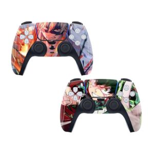 ebty-dreams inc. - set of 2 boku no hero academia izuku midoriya (deku), katsuki bakugou vinyl skin sticker decal protector for playstation 5 (ps5) controllers