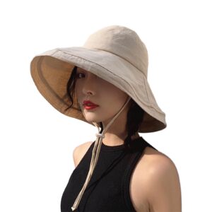 driono wide brim bucket hat - upf50+ protection travel beach sun hat with semi-rigid adjustable foldable brim (wheat)