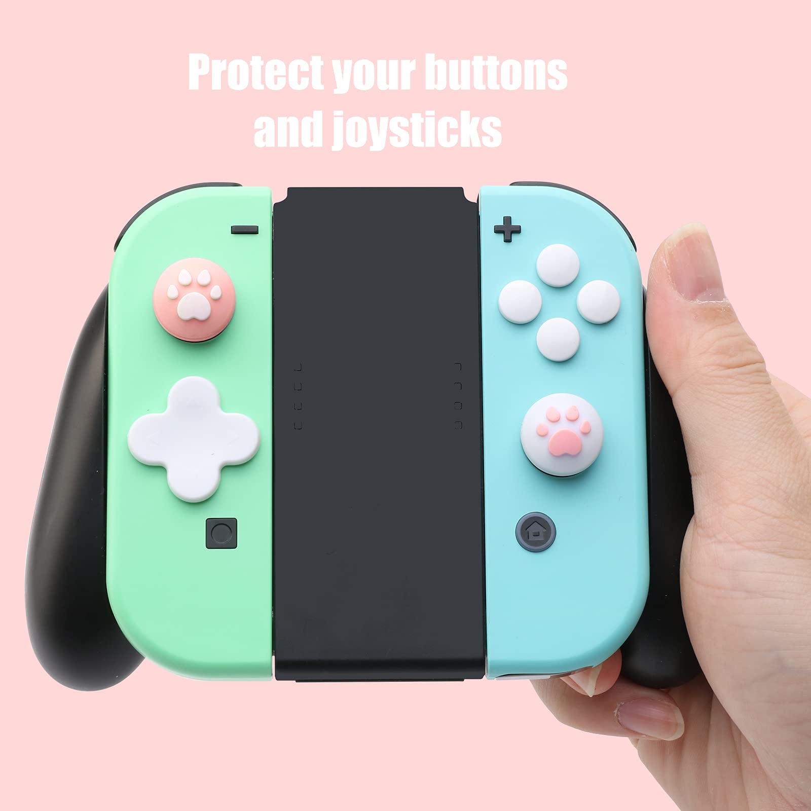 D-Pad Button Cap Set for Nintendo Switch Joy-con, Switch Thumb Grip Caps, Nintendo Switch Pink Accessories