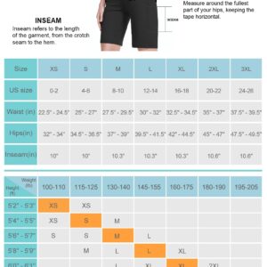 BALEAF Women's 10" Bermuda Shorts Long Athletic Workout Knee Length High Waisted Yoga Running Shorts with 3 Pockets Black XXL