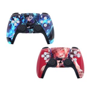 ebty-dreams inc. - set of 2 boku no hero academia toga himiko, dabi vinyl skin sticker decal protector for playstation 5 (ps5) controllers