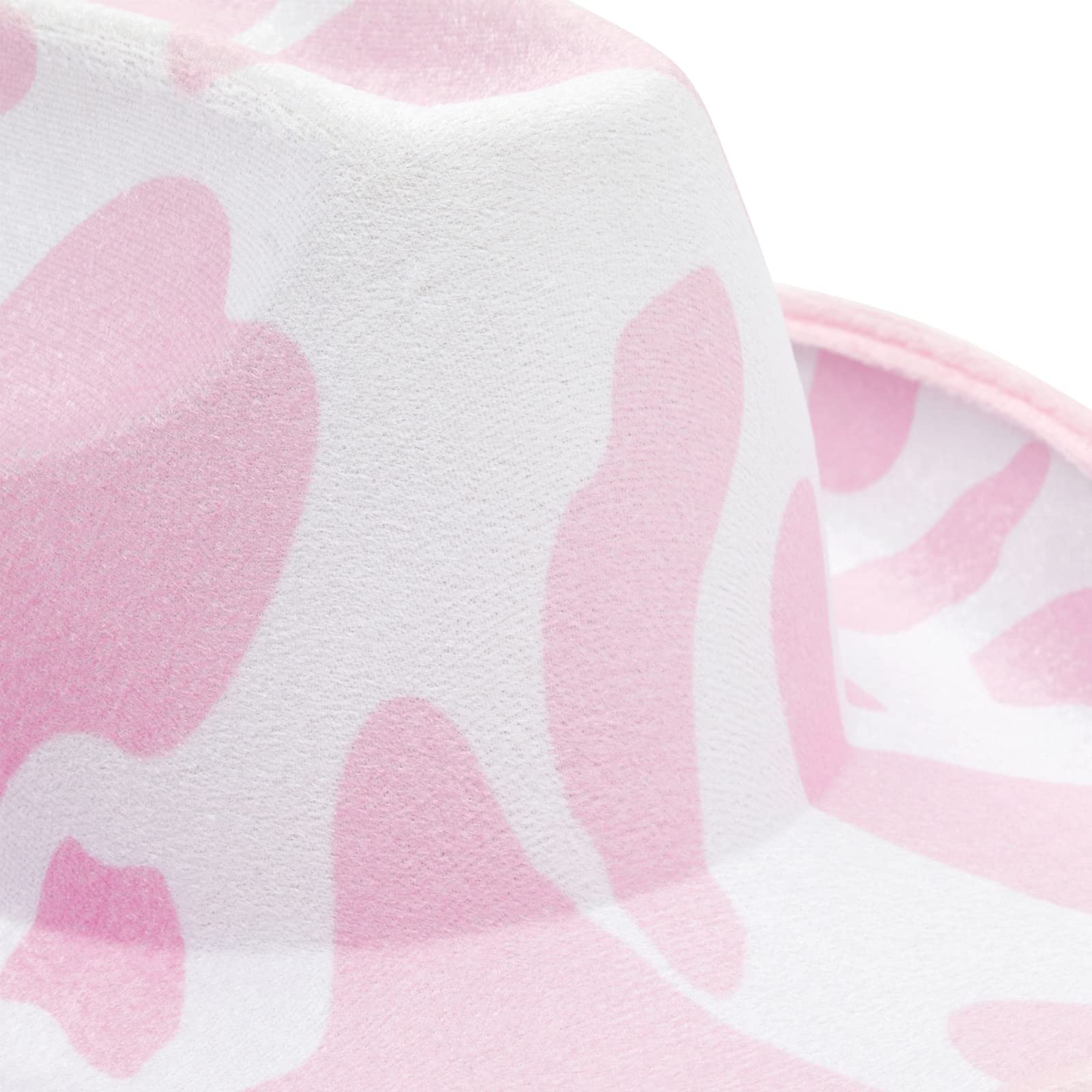 Zodaca Cowboy Hat for Women, Men - Light Pink Cowgirl Hat with Cow Print Design for Birthday Party, Costume (Adult Size)