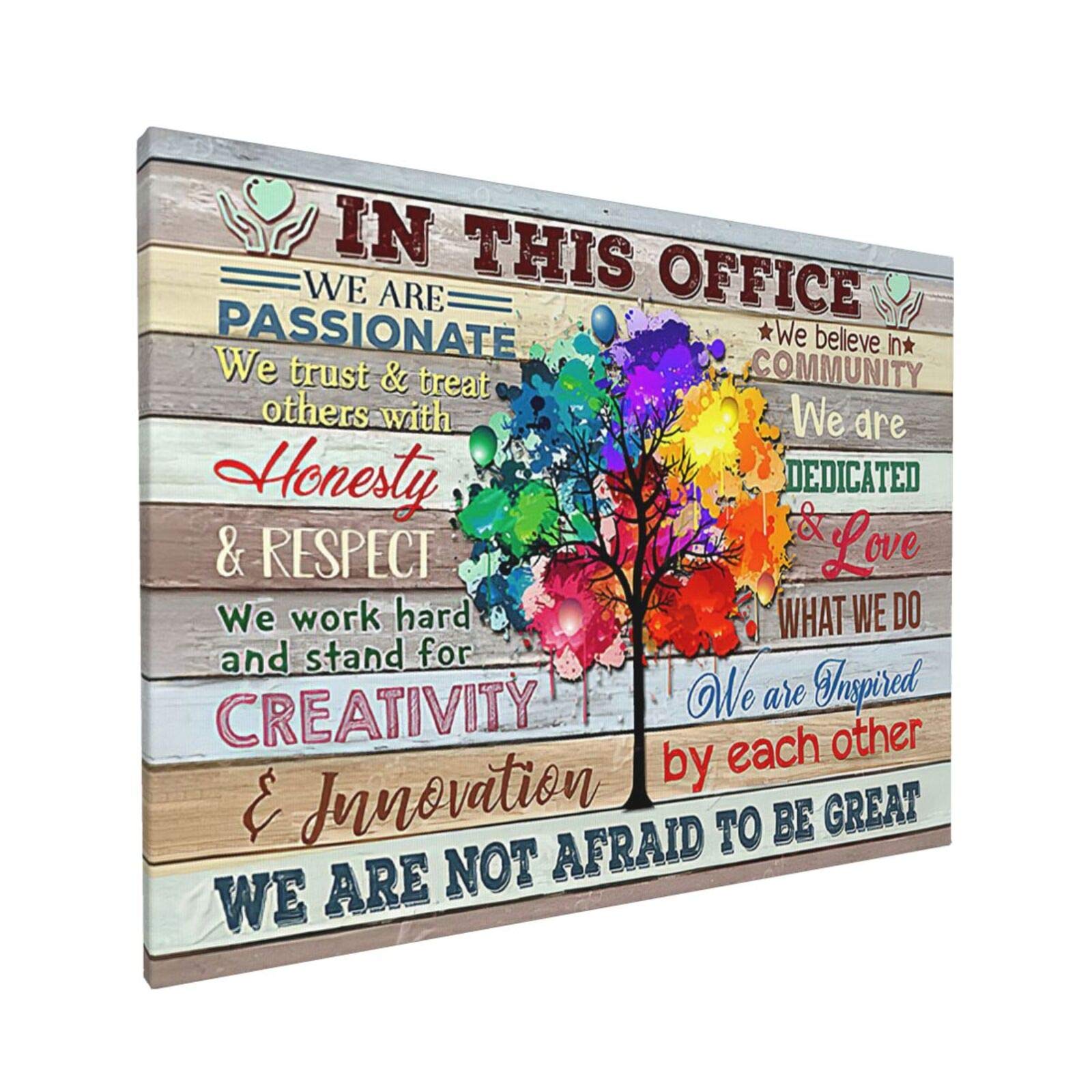 Inspirational Wall Art For Office, Canvas Prints Motivational Quotes Poster Artwork In This Office We Are A Team Modern Home Decorations Framed And Stretched Ready To Hang For Living Room