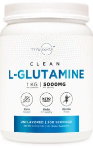 5x strength l glutamine powder (5000mg | 1kg) 6-month supply pure l-glutamine supplement for leaky gut health, gastrointestinal lining support & recovery for women/men - vegan, gluten free, no fillers