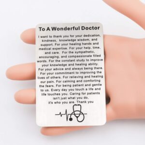 UJIMS Doctor Appreciation Gift To A Wonderful Doctor Wallet Insert Doctor Retirement Gift Thank You Gift Medical Doctor Jewelry (Wonderful Doctor Wallet)