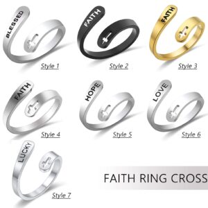 Black Faith Ring Jewelry Cross Gifts