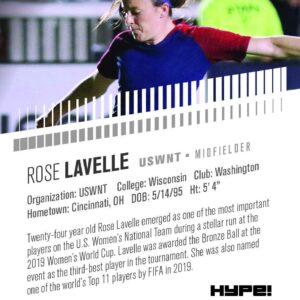 Rose Lavelle 2019 HYPE #23 Blue SSP, 1 of 10 Made Rookie Card USWNT USA PGI 10