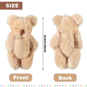 32 Pieces Mini Bear Plush Toy Tiny Bear Mini Joint Bear Tiny Soft Bear Doll Stuffed Animal Toys for Birthday Cake Wedding Decoration Party Favor, 4 Colors