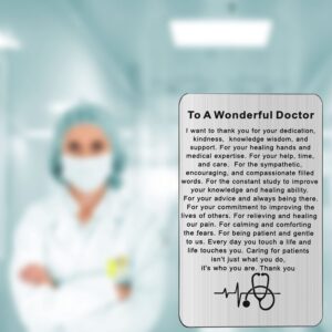 UJIMS Doctor Appreciation Gift To A Wonderful Doctor Wallet Insert Doctor Retirement Gift Thank You Gift Medical Doctor Jewelry (Wonderful Doctor Wallet)