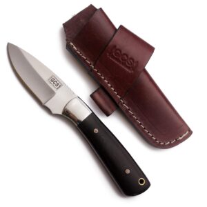 GCS Handmade Micarta Handle D2 Tool Steel Tactical Hunting Knife with leather sheath Full tang blade designed for Hunting & EDC GCS 303