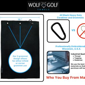 Wolf Golf Towels - It Takes A Lot of Balls to Golf Like I Do Golf Towel - Golf Accessories for Men - Golf Gifts for Men - Embroidered Funny Golf Towel