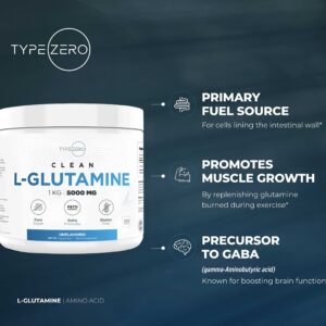 5X Strength L Glutamine Powder (5000mg | 1KG) 6-Month Supply Pure L-Glutamine Supplement for Leaky Gut Health, Gastrointestinal Lining Support & Recovery for Women/Men - Vegan, Gluten Free, No Fillers