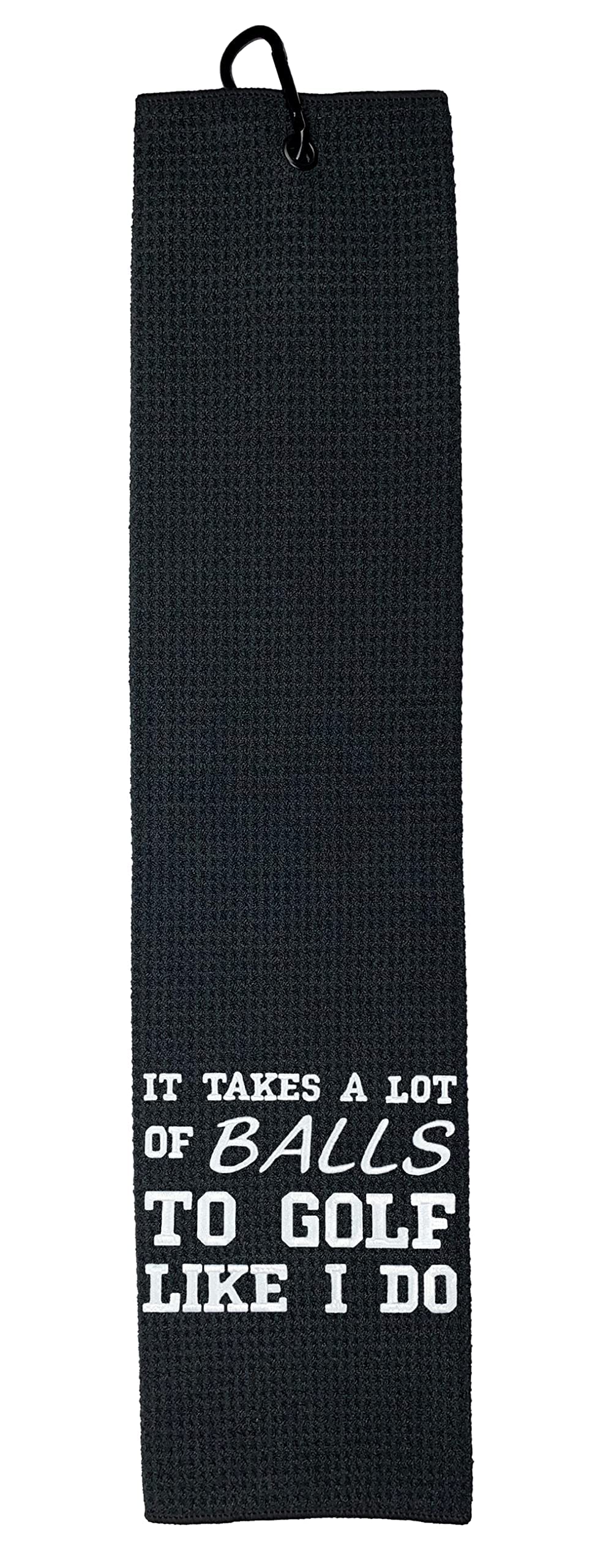 Wolf Golf Towels - It Takes A Lot of Balls to Golf Like I Do Golf Towel - Golf Accessories for Men - Golf Gifts for Men - Embroidered Funny Golf Towel