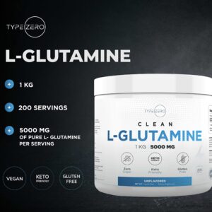 5X Strength L Glutamine Powder (5000mg | 1KG) 6-Month Supply Pure L-Glutamine Supplement for Leaky Gut Health, Gastrointestinal Lining Support & Recovery for Women/Men - Vegan, Gluten Free, No Fillers