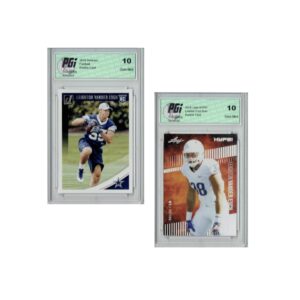 leighton vander esch 2018 donruss & leaf hype rookie card 2-pack pgi 10