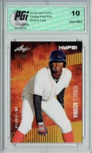 ronald acuna 2018 leaf hype! #1 the #1 of 25 rookie card pgi 10