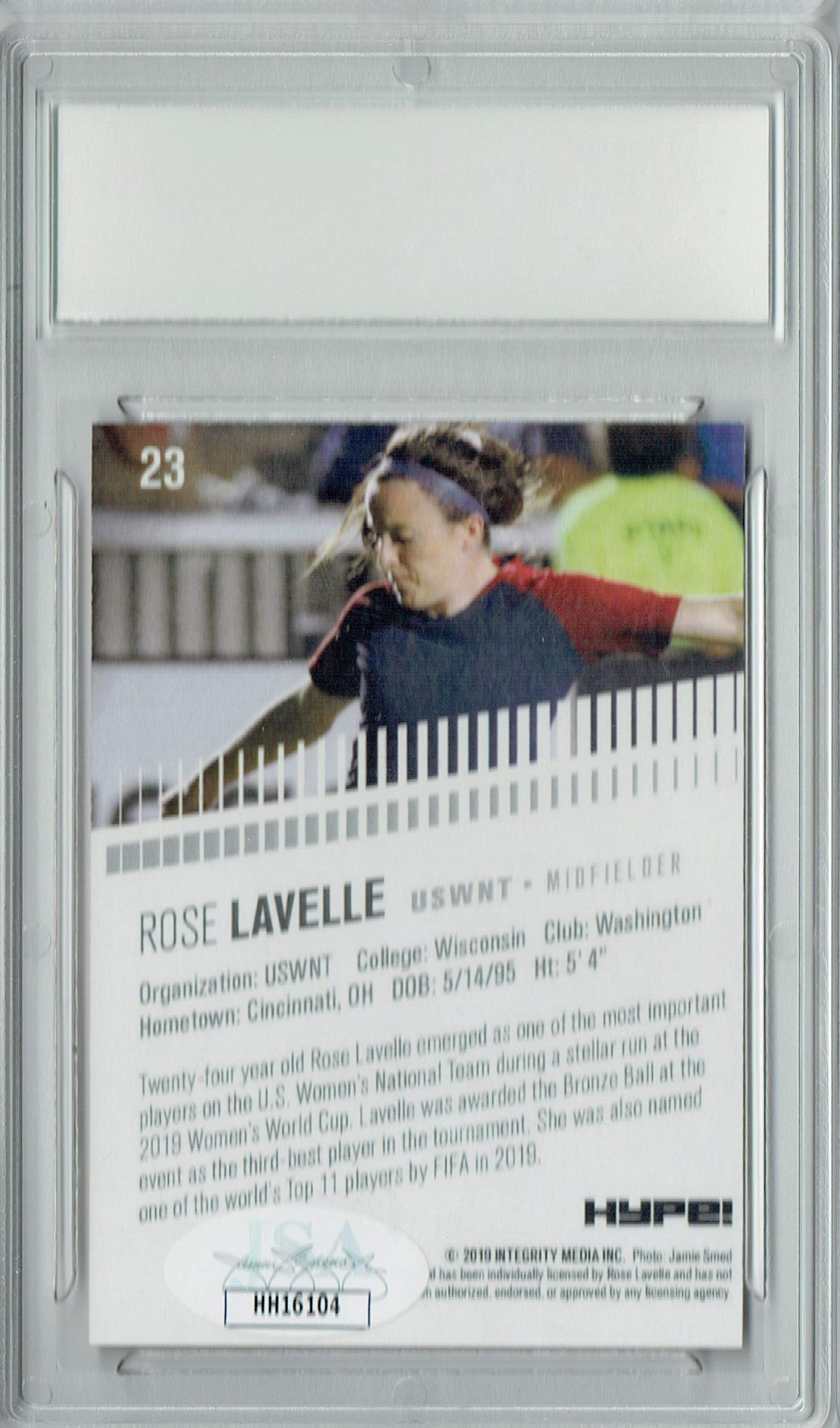 Rose Lavelle 2019 HYPE #23 Gold 1 of 25 Auto JSA Rookie Card PGI 10