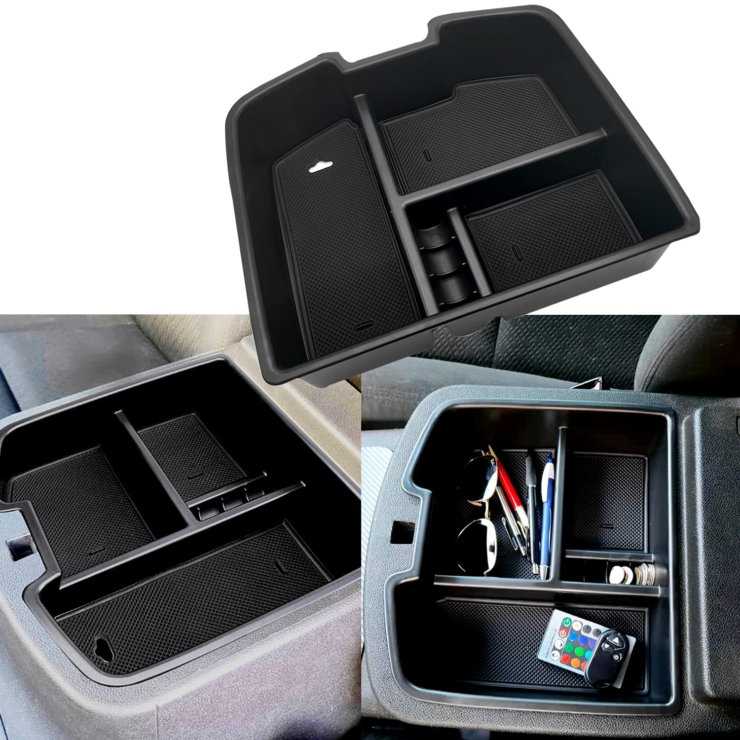 EVTIME fit for Center Console Organizer Tray 2007-2014 GMC Sierra Chevy Silverado Tahoe Yukon Suburban - GM Vehicles Accessories Replaces 19166288