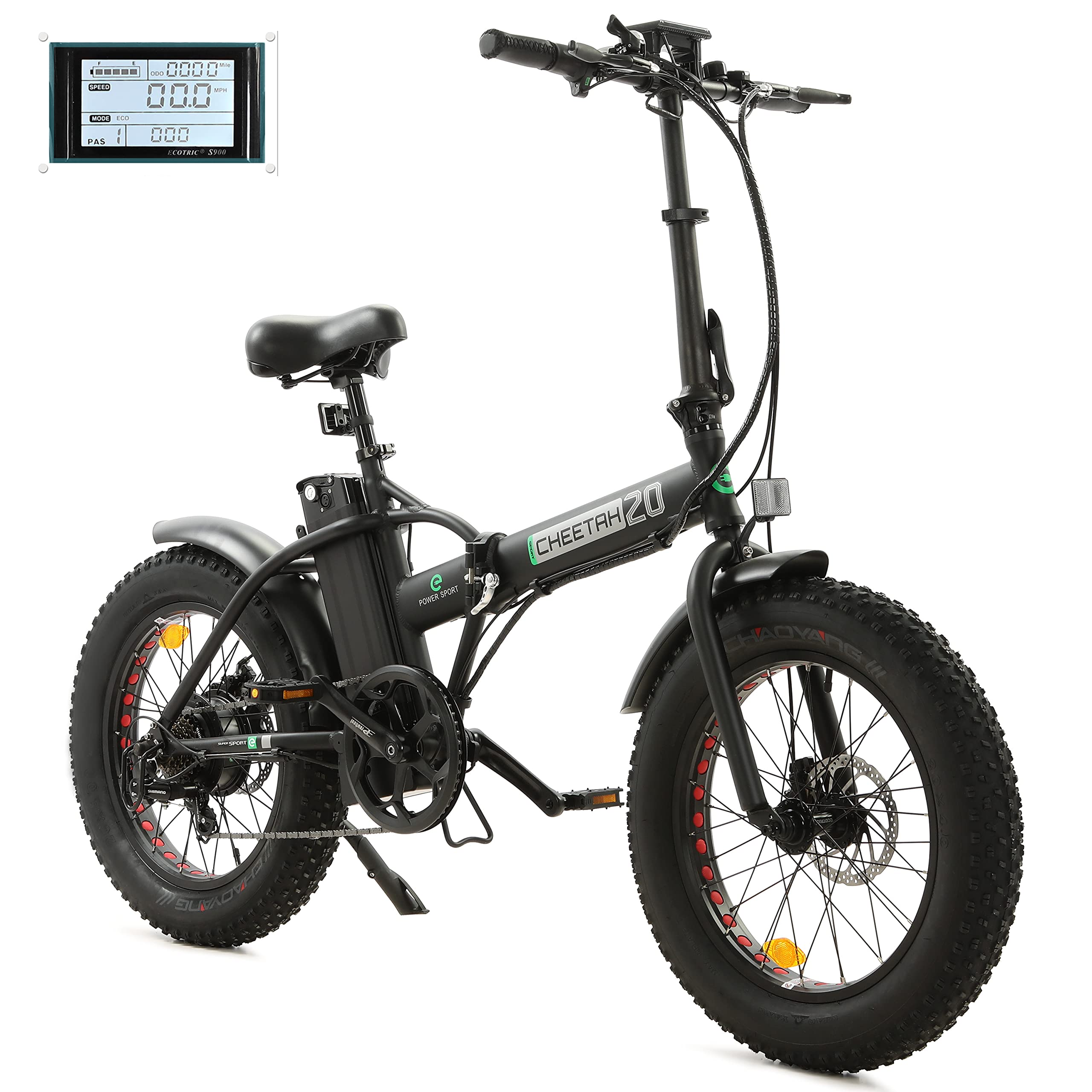 ECOTRIC Electric Bike 500W Folding Ebike 20" Fat Tire Foldable Electric Bicycle 48V 12.5AH Lithium Removable Battery Beach Snow Mountain E-Bike Commute Ebike for Adults Shimano 7-Speed