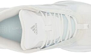 adidas Women's Avacourt Tennis Shoe, White/White/Silver Metallic, 9