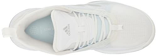 adidas Women's Avacourt Tennis Shoe, White/White/Silver Metallic, 9