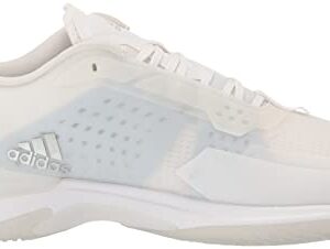 adidas Women's Avacourt Tennis Shoe, White/White/Silver Metallic, 9