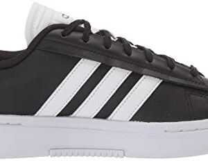 adidas Men's Grand Court Alpha Tennis Shoe, Core Black/White/Iron Metallic, 12