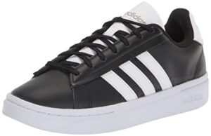 adidas men's grand court alpha tennis shoe, core black/white/iron metallic, 12