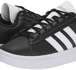 adidas Men's Grand Court Alpha Tennis Shoe, Core Black/White/Iron Metallic, 12