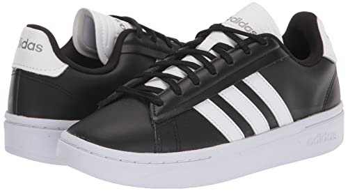 adidas Men's Grand Court Alpha Tennis Shoe, Core Black/White/Iron Metallic, 12