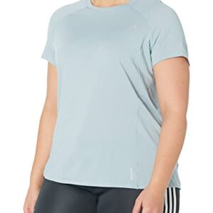 adidas Women's Plus Size Runner Tee, Magic Grey, 2X