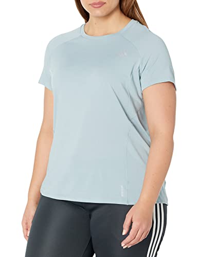 adidas Women's Plus Size Runner Tee, Magic Grey, 2X