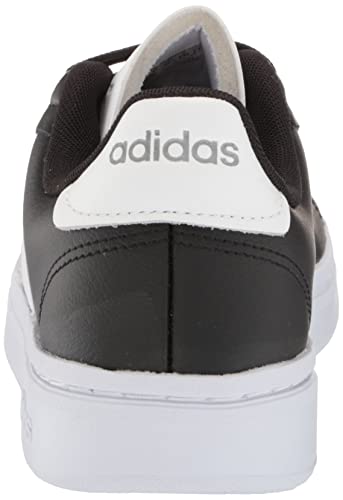 adidas Men's Grand Court Alpha Tennis Shoe, Core Black/White/Iron Metallic, 12