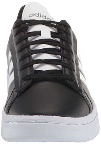 adidas Men's Grand Court Alpha Tennis Shoe, Core Black/White/Iron Metallic, 12