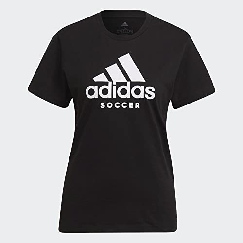 adidas Women's Soccer Logo Tee, Black, X-Small