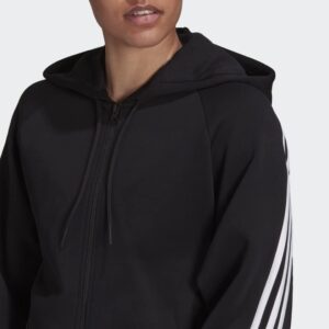 adidas Women's Sportswear Future Icon 3-Stripes Hooded Tracktop, Black, X-Large