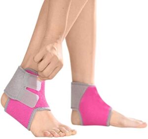 kids children compression ankle brace support sleeve adjustable foot stabilizer ankle guard pads for arthritic pain relief & injury rehabilitation, elastic ankle protector for sports, 1 pair