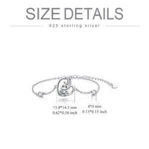 POPKIMI Sterling Silver Frog Link Bracelet for Women Girls (Frog)